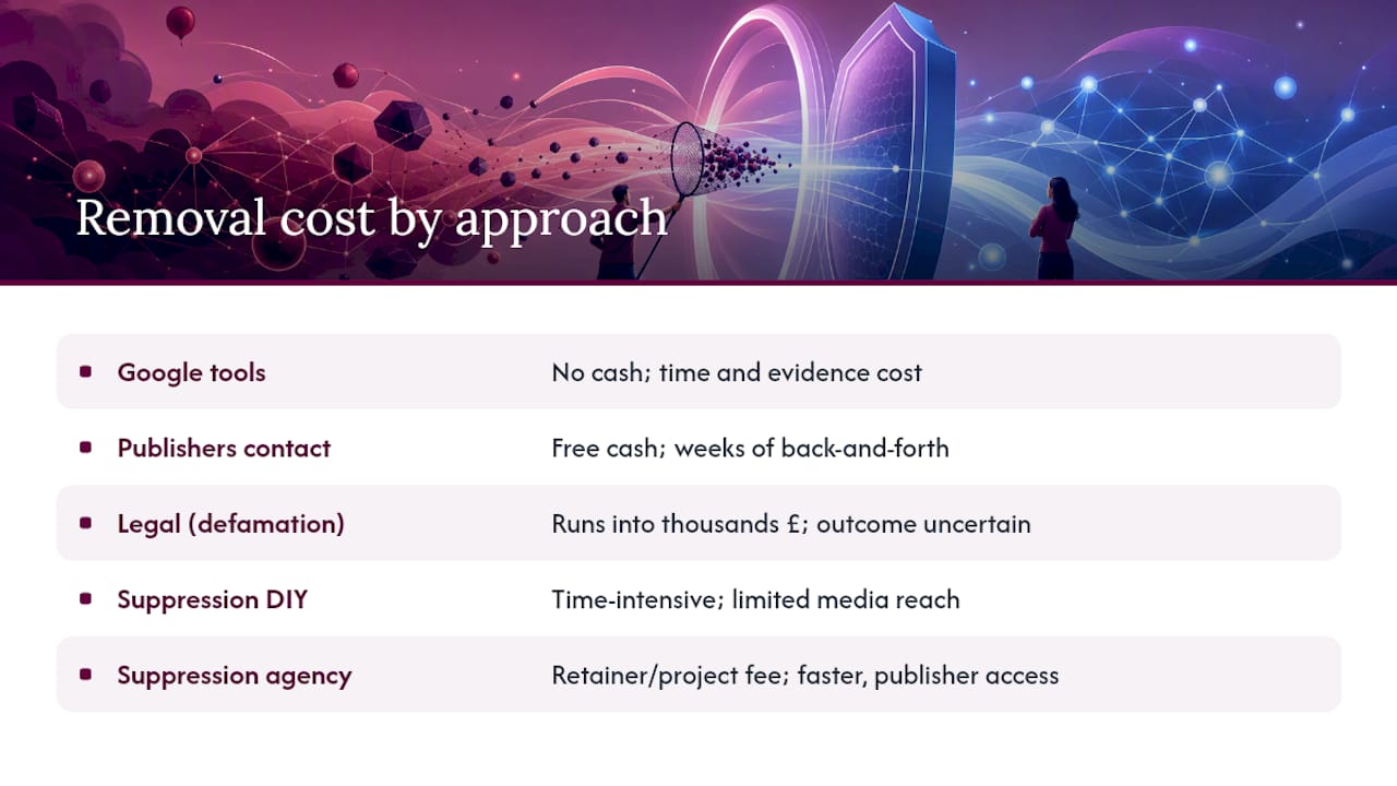What does removing negative content actually cost? — overview diagram